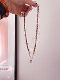 PINK / TRI TOURMALINE KNOTTED NECKLACE