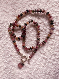 PINK / TRI TOURMALINE KNOTTED NECKLACE