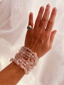 ROSE QUARTZ CHIP BRACELET