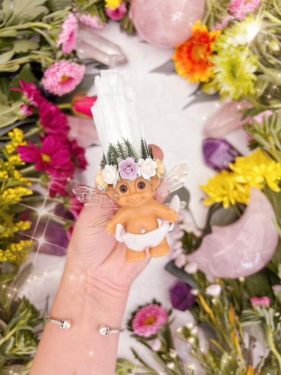 BABY SELENITE FAE CRYSTAL TROLL