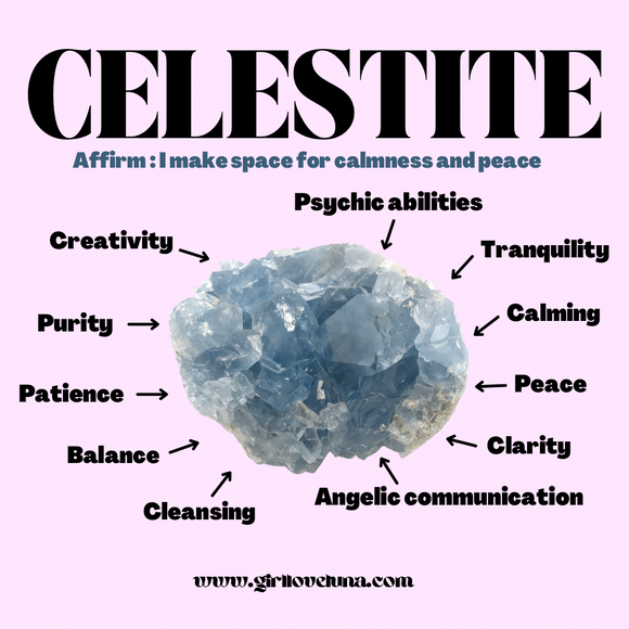 CELESTITE PROPERTIES CARD